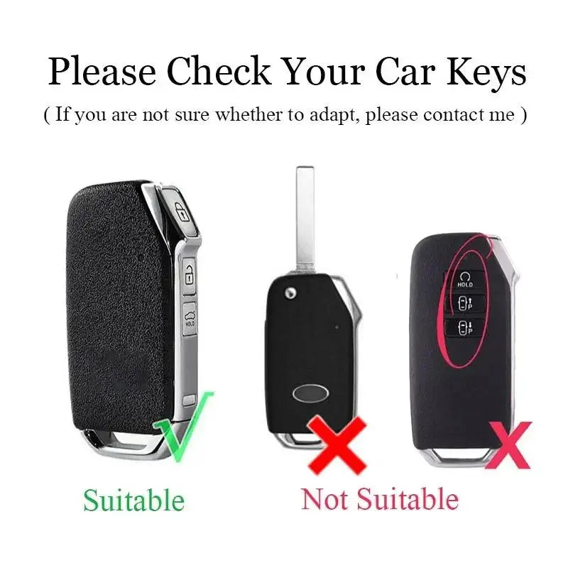 KIA Leather Alloy Remote Key Case Cover