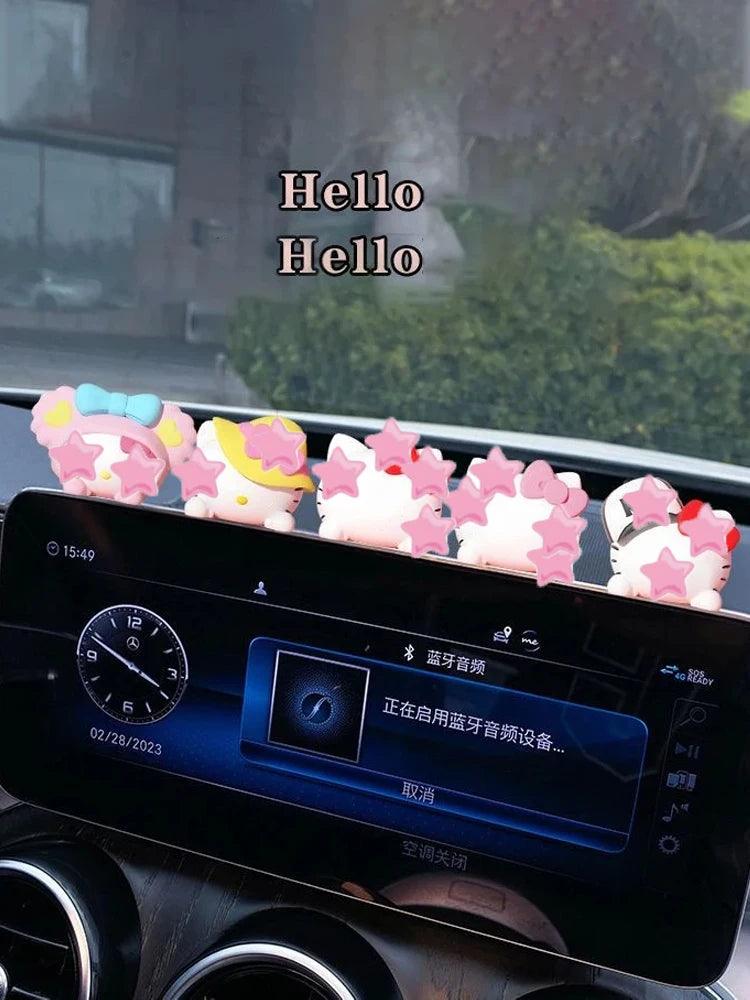 5PC Hello Kitty Car Dashboard Ornaments Japanese Kawaii Charm Set