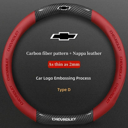 Chevrolet Cruze Silverado Tahoe 3D Embossed Steering Wheel Cover - Type D Red A