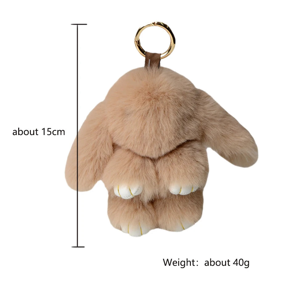 15cm Rabbit Fur Keychain Pendant