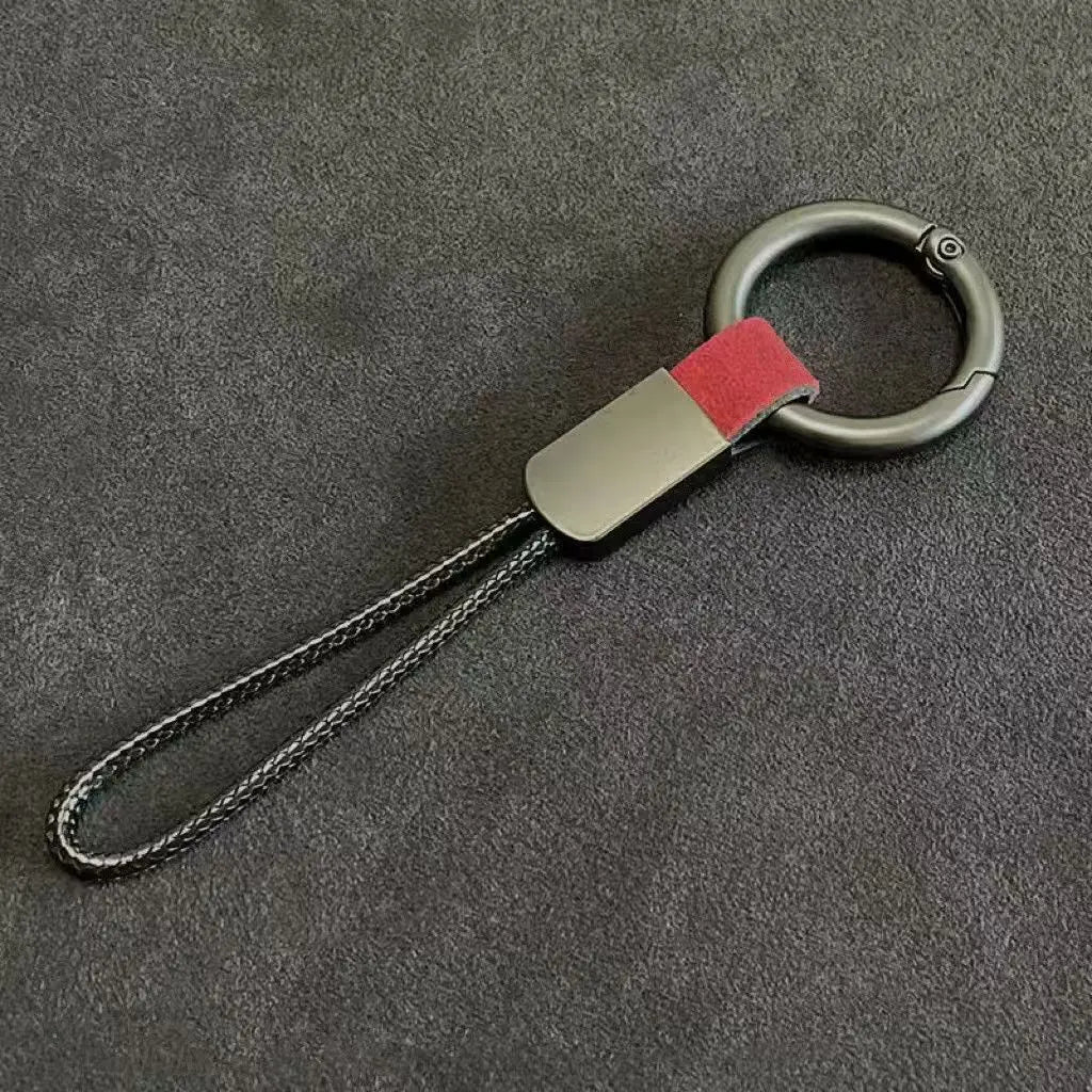 Custom Woven Rope Car Keychain - Personalized Premium Keyring