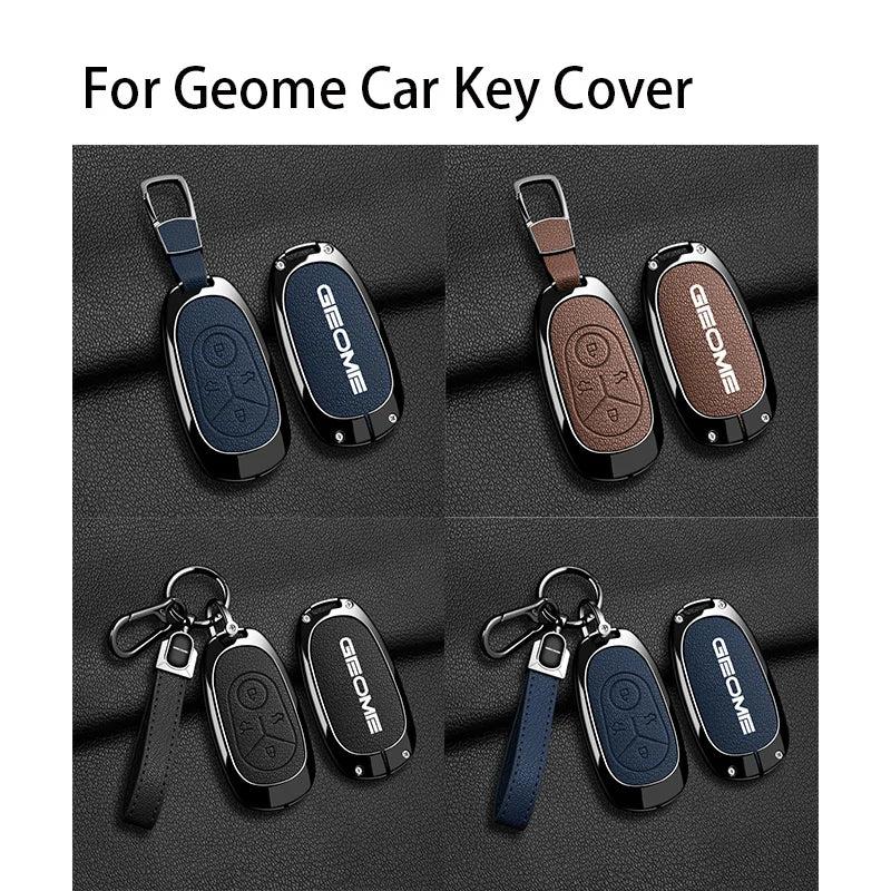 Zinc Alloy Leather Key Case Cover For 2025 Geely Geometry Galaxy