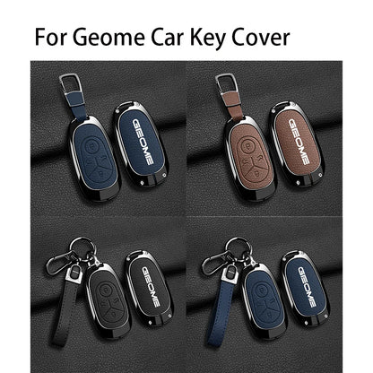 Zinc Alloy Leather Key Case Cover For 2025 Geely Geometry Galaxy