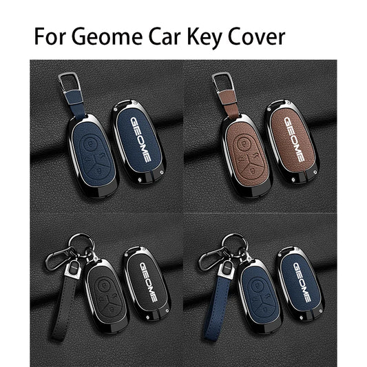 Zinc Alloy Leather Key Case Cover For 2025 Geely Geometry Galaxy