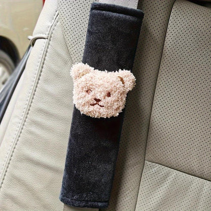 2pcs Cartoon Bear Seat Belt Shoulder Pad Covers Kids Safety Cushion