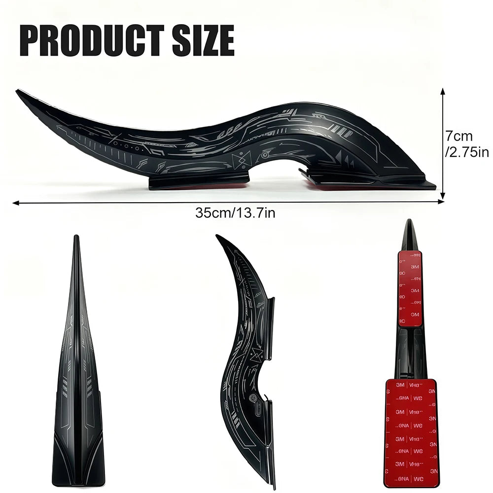 Dragon Horn Car Roof Fins with 32 LED Light Modes, Touch Dimmable