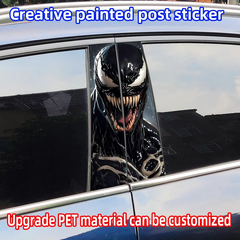 Venom Car Stickers – B-Pillar Center Column Vinyl Decals, Waterproof & Scratch-Proof - 1