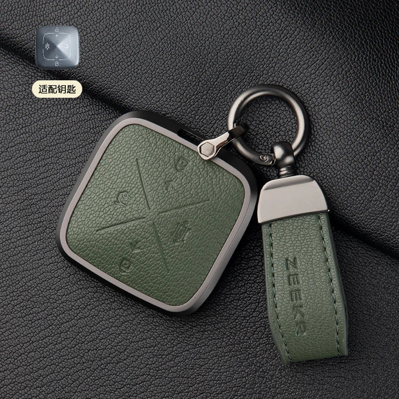 Zinc Alloy Leather Key Cover for Geely ZEEKR 001 7X 009 X Car Fob