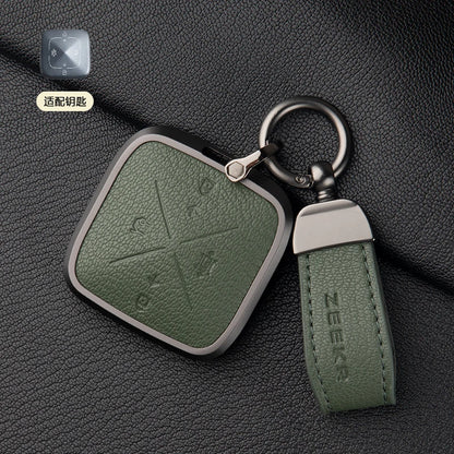 Zinc Alloy Leather Key Cover for Geely ZEEKR 001 7X 009 X Car Fob