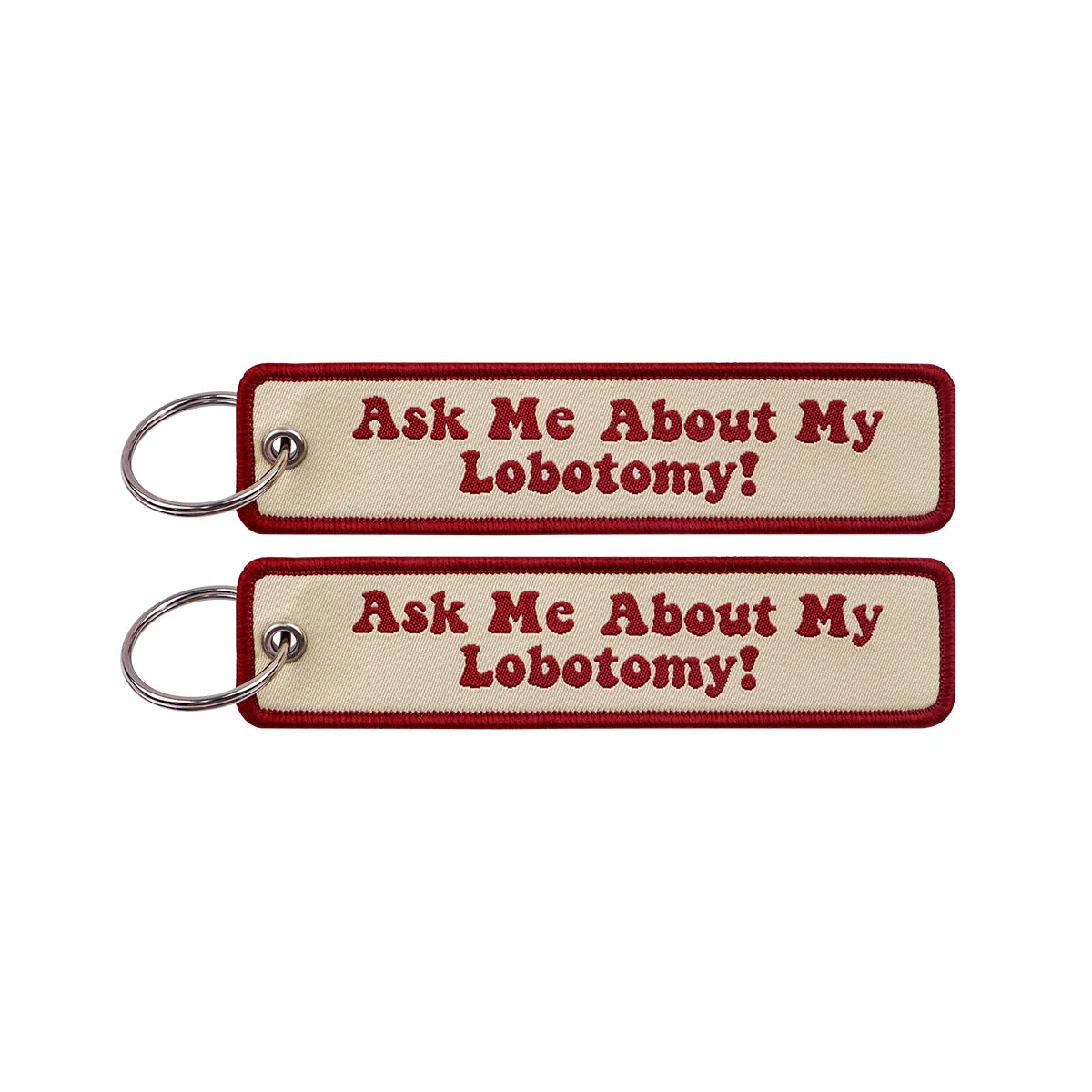 Embroidered Keys Tag Keychain - Personalized Key Identifier Fob