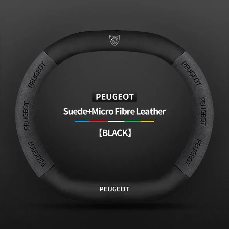 Peugeot 3008 4008 5008 208 2008 Suede Leather Steering Wheel Cover