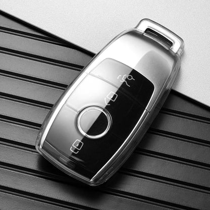 Mercedes-Benz Clear TPU Key Fob Case — C, E, S and GLC Class - Transparent