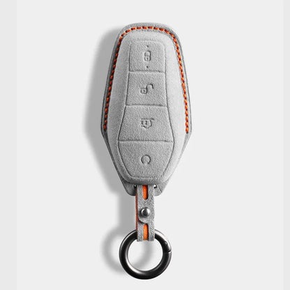 BYD Car Key Case Suede Leather Cover for Han EV Qin Song Atto 3