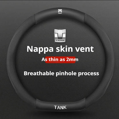 GWM Tank Suede Steering Wheel Cover - D Shape / Black (Style D)