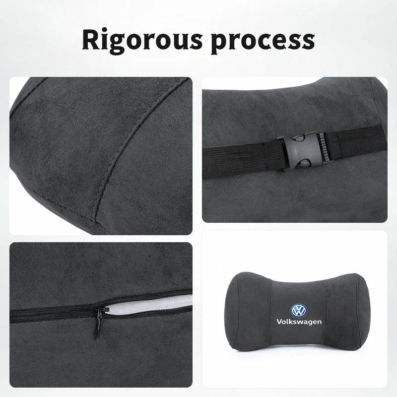VW Suede Car Headrest Pillow