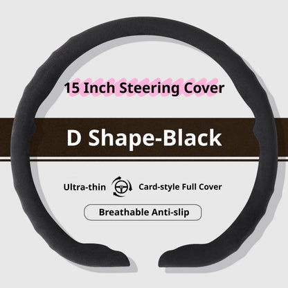 Genesis Ultrasuede Steering Wheel Cover - D Shape / Black