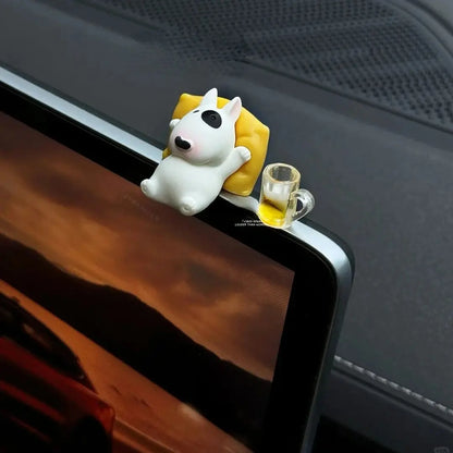 Bull Terrier Dashboard Figurine - Resin Car Interior Ornament
