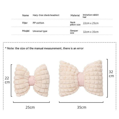 Rabbit Hair Car Headrest Pillow - Winter Neck Support Cushion