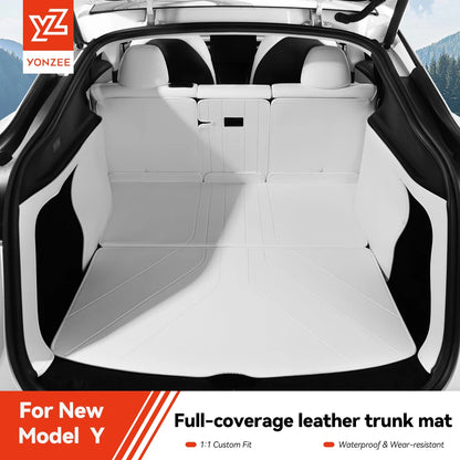 Tesla Model Y Juniper Leather Trunk Mat Waterproof Custom Liner