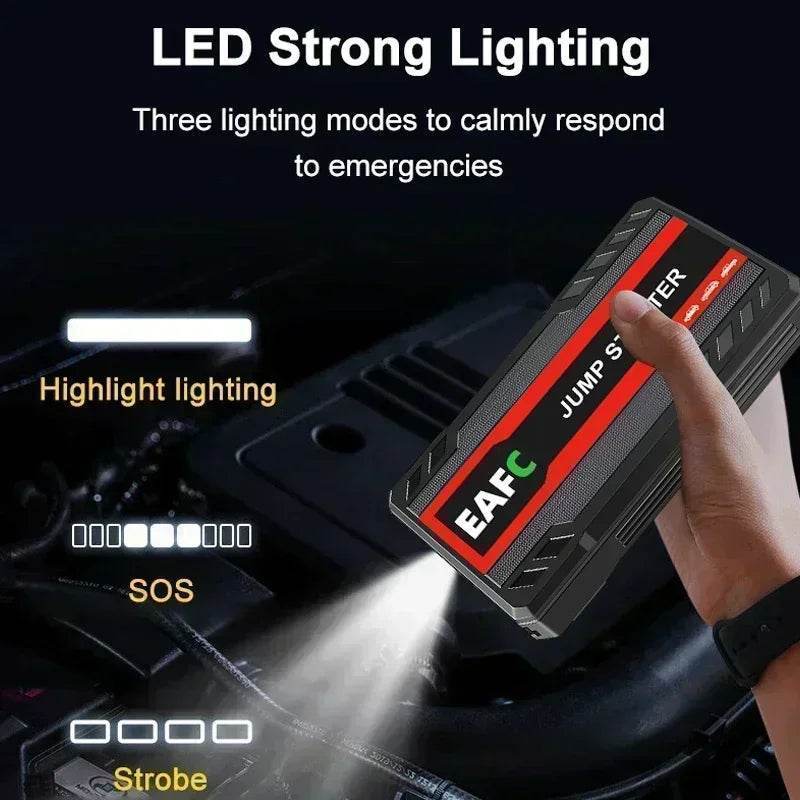 600A Portable Car Jump Starter Power Bank – Emergency 12V Auto Battery Booster for Petrol & Diesel Vehicles - Black