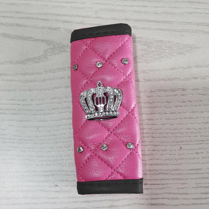 Diamond Crystal Car Seat Belt Pad + Gear Shifter Handbrake Cover Set