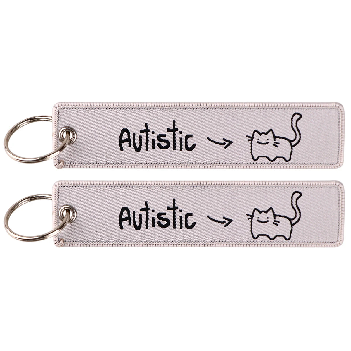 Embroidered Keys Tag Keychain - Personalized Key Identifier Fob