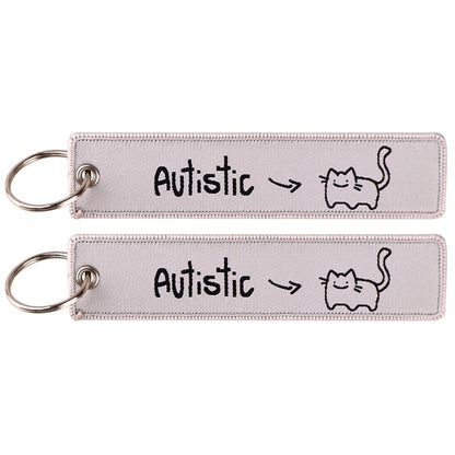 Embroidered Keys Tag Keychain - Personalized Key Identifier Fob