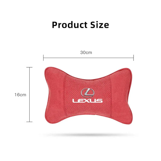 Lexus & F SPORT Suede Car Seat Neck Pillow - Lexus-Red