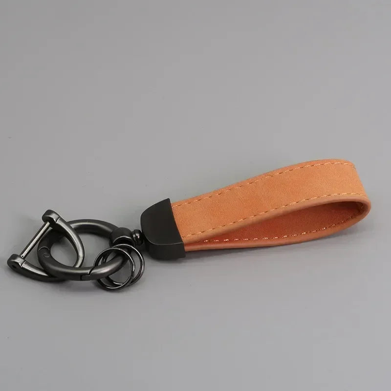 Custom Laser Engraved Suede Leather Keychain - Personalized Logo