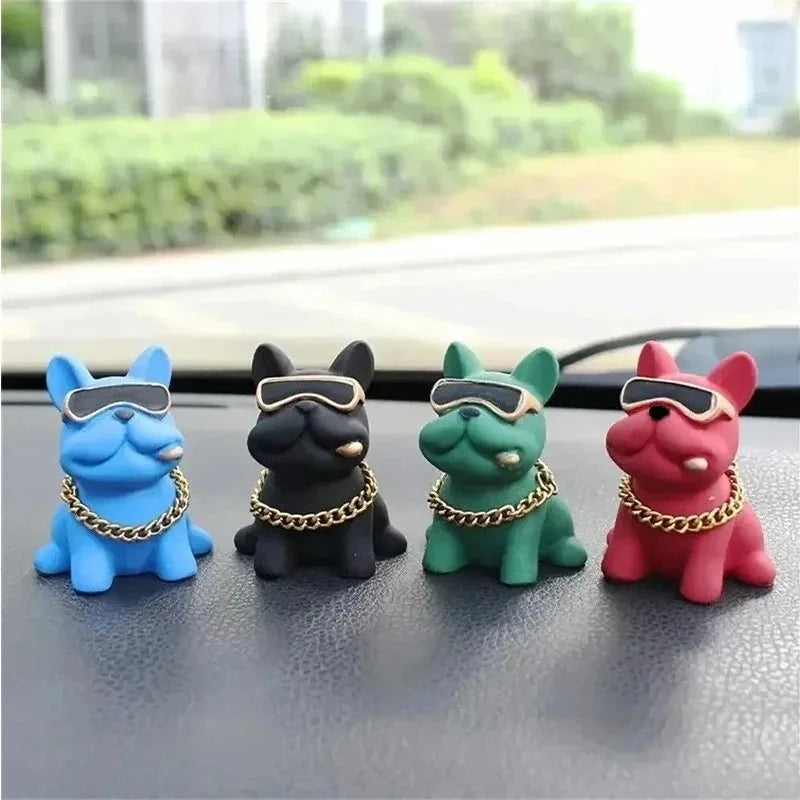Resin Bulldog Car Dashboard Ornament
