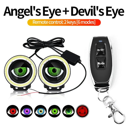 3.5-Inch RGB LED Angel Eyes Halo Ring Fog Lamp with 32/82 Modes