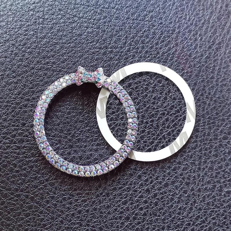 2pcs Rhinestone Car Start Button Covers Diamond Butterfly Stickers