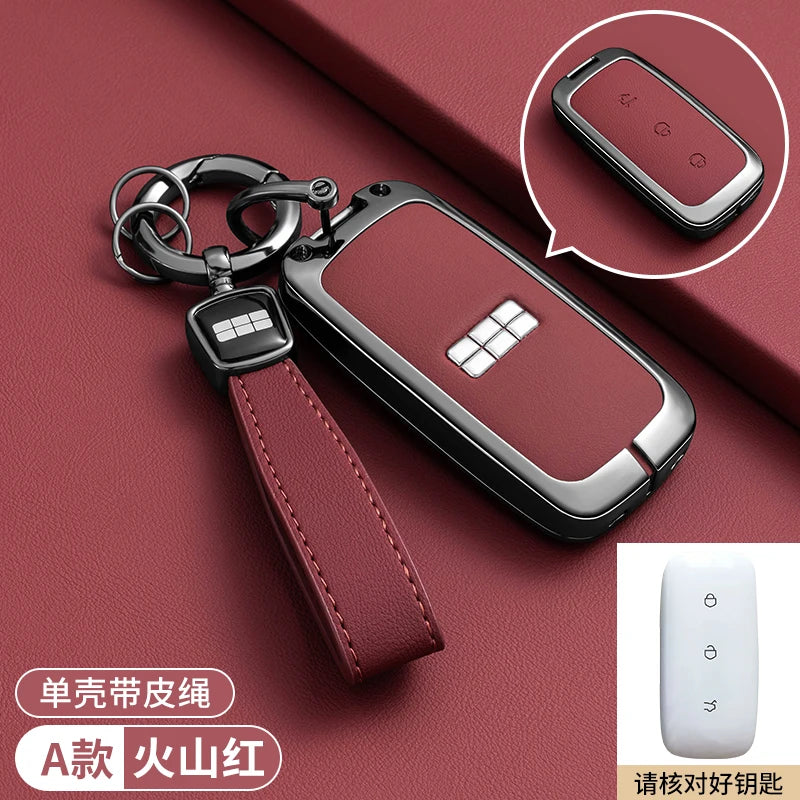 Zinc Alloy Leather Key Case Cover for Geely Galaxy EX5 Proton eM AS