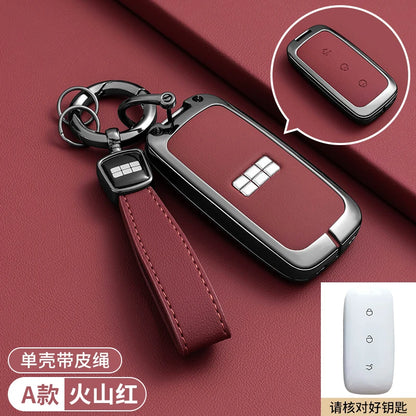 Zinc Alloy Leather Key Case Cover for Geely Galaxy EX5 Proton eM AS