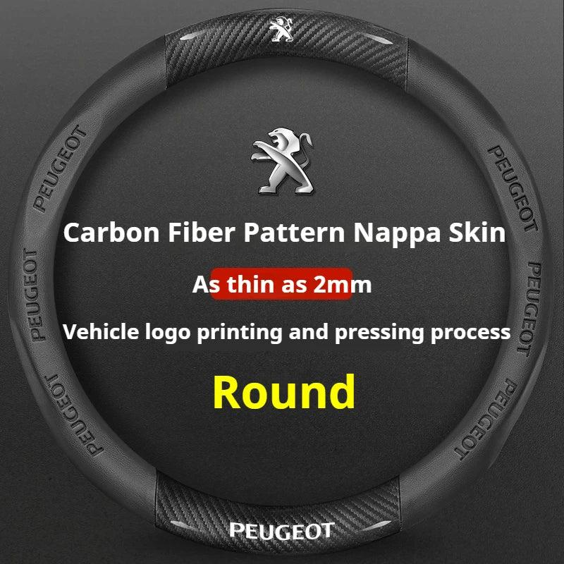 Peugeot Leather Steering Wheel Cover - Round Black A