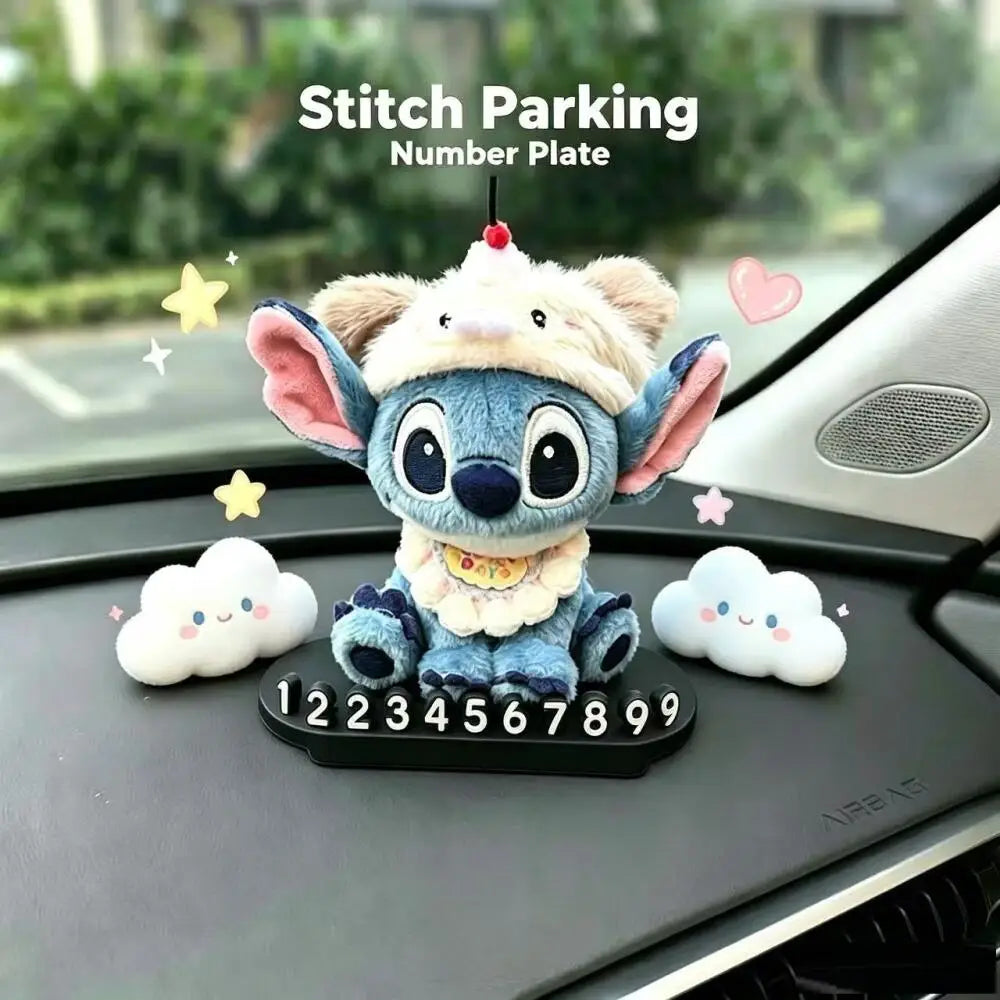 Disney Stitch Temporary Parking Number Plate Car Phone Holder