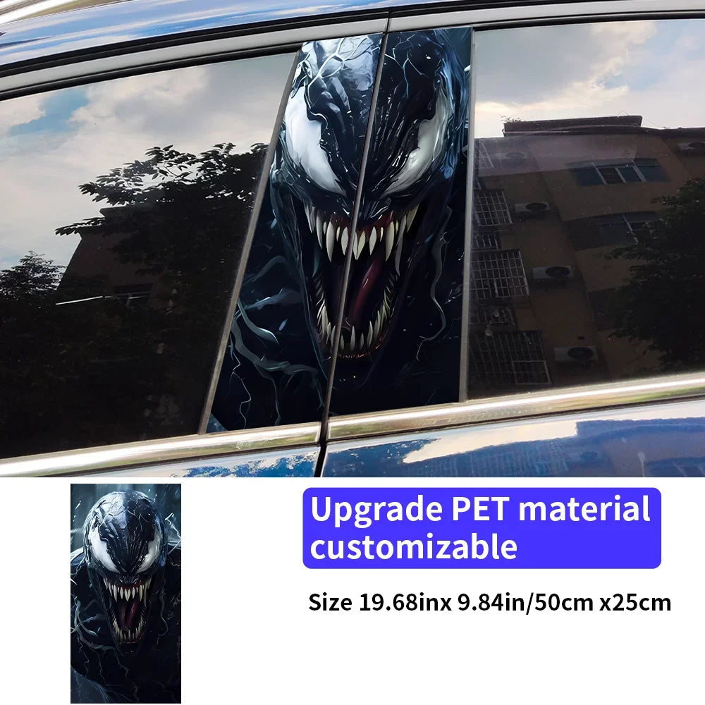 Venom Car Stickers – B-Pillar Center Column Vinyl Decals, Waterproof & Scratch-Proof - 1