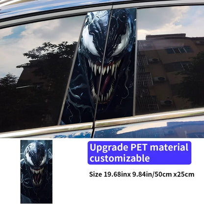 Venom Car Stickers – B-Pillar Center Column Vinyl Decals, Waterproof & Scratch-Proof - 1