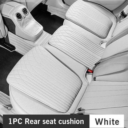 Tesla Car Seat Cushion – Nappa Leather, Breathable & Non-Slip Universal Four Seasons Pad - 1PC Black Front