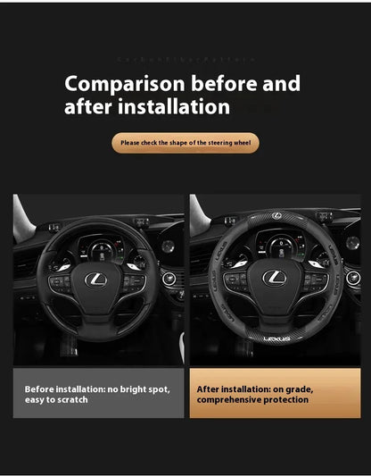 Lexus ES RX NX IS GS Suede Carbon Fiber Steering Wheel Cover - Ventilate Carbon