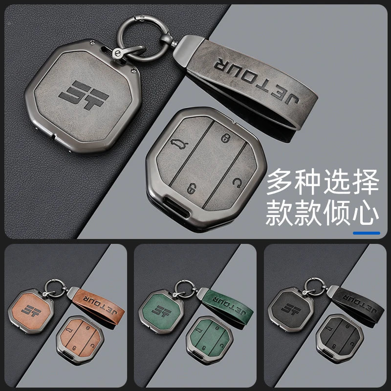 Zinc Alloy Leather Key Case for Chery Jetour Traveller T1 T2