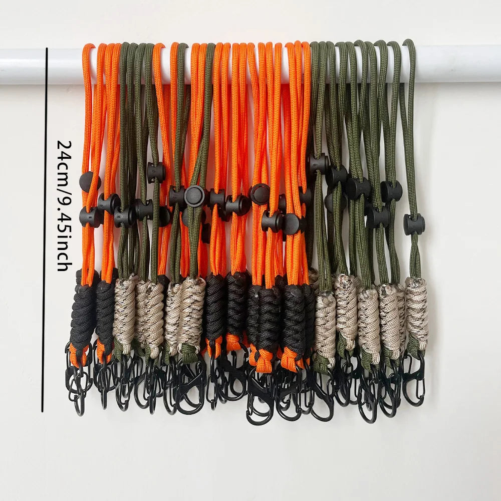 Hand Woven Paracord Keychain Wrist Strap with Quick Release Buckle