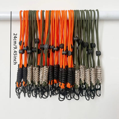 Hand Woven Paracord Keychain Wrist Strap with Quick Release Buckle