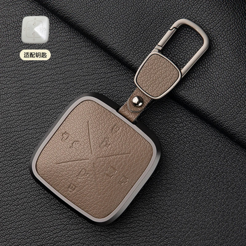 Zinc Alloy Leather Key Cover for Geely ZEEKR 001 7X 009 X Car Fob
