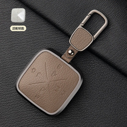 Zinc Alloy Leather Key Cover for Geely ZEEKR 001 7X 009 X Car Fob
