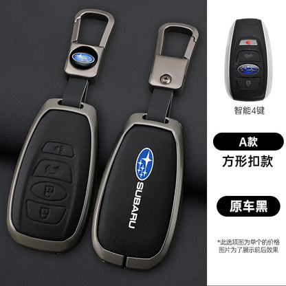 Zinc Alloy Leather Car Key Case Cover Subaru BRZ STI XV Forester