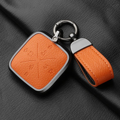 8 Button Aluminum Goatskin Key Case Cover for Zeekr X 001 009