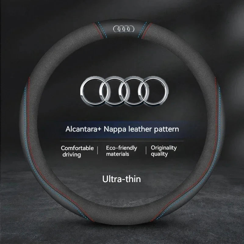 Audi Steering Wheel Cover Ultra-Thin Microfiber Leather | A3 A4 S3 RS3 Q5 TT