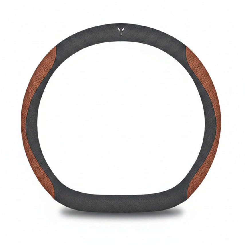 VOYAH Carbon Fibre Leather Steering Wheel Cover - Round Shape / Orange