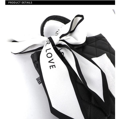 Silk Ribbon Bowknot Car Headrest Tissue Holder - Hanging Towel Bag